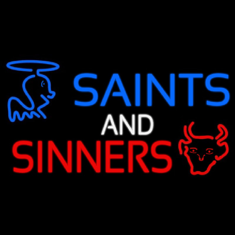 Blue Saints And Red Sinners Neon Sign