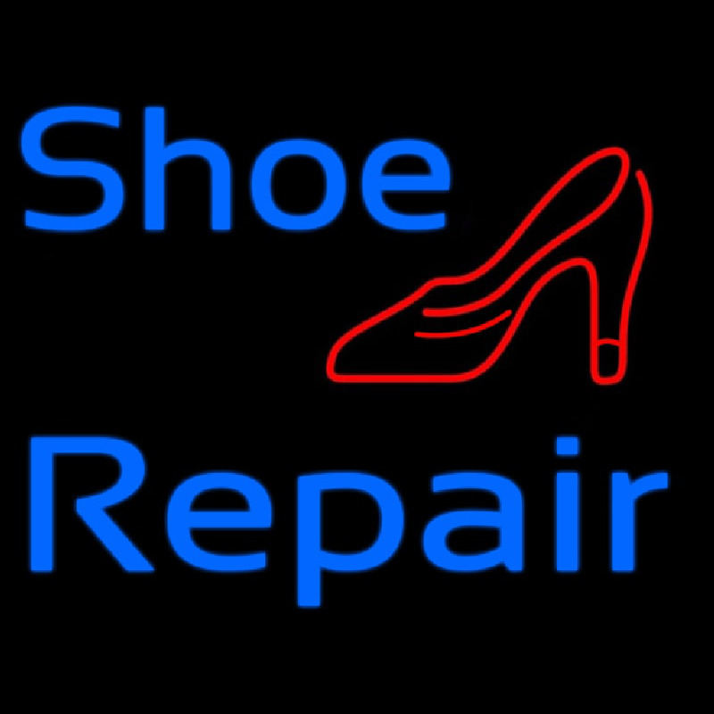 Blue Shoe Repair Sandal Neon Sign