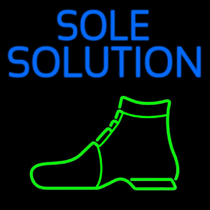 Blue Sole Solution Neon Sign