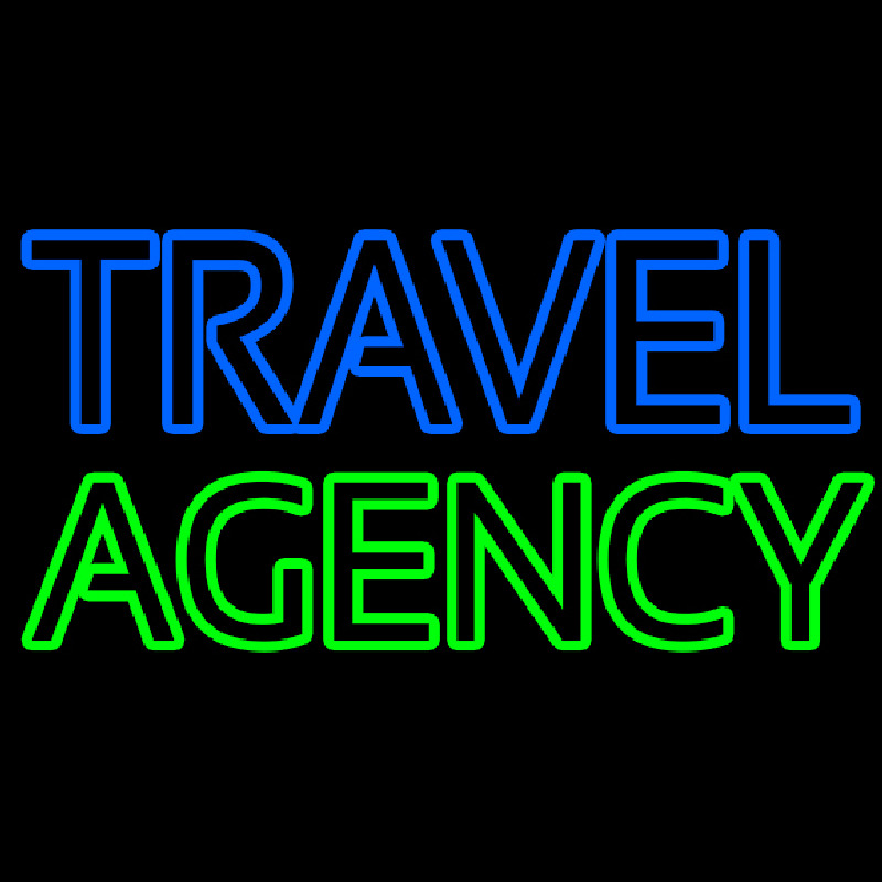 Blue Travel Green Agency Neon Sign