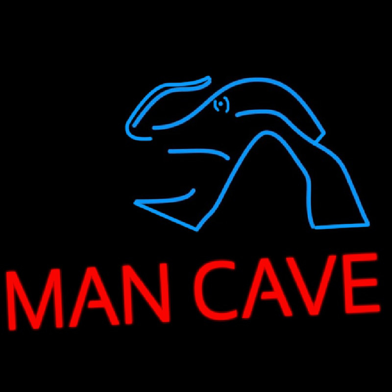 Blue Waves Red Man Cave Neon Sign