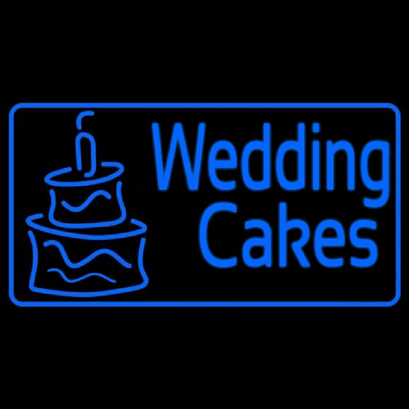 Blue Wedding Cakes Neon Sign