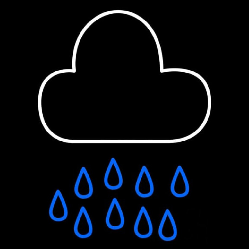 Blue White Cloud Raindrops Series Neon Sign
