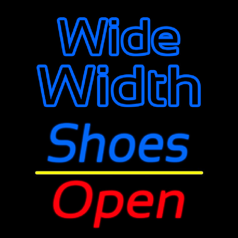 Blue Wide Width Shoes Open Neon Sign