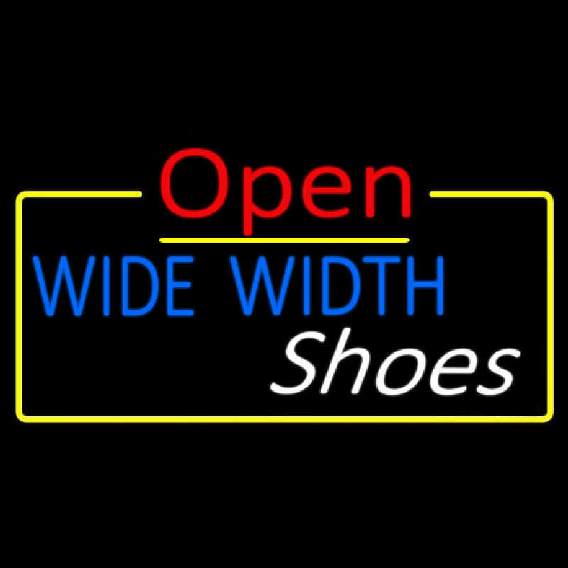 Blue Wide Width White Shoes Open Neon Sign