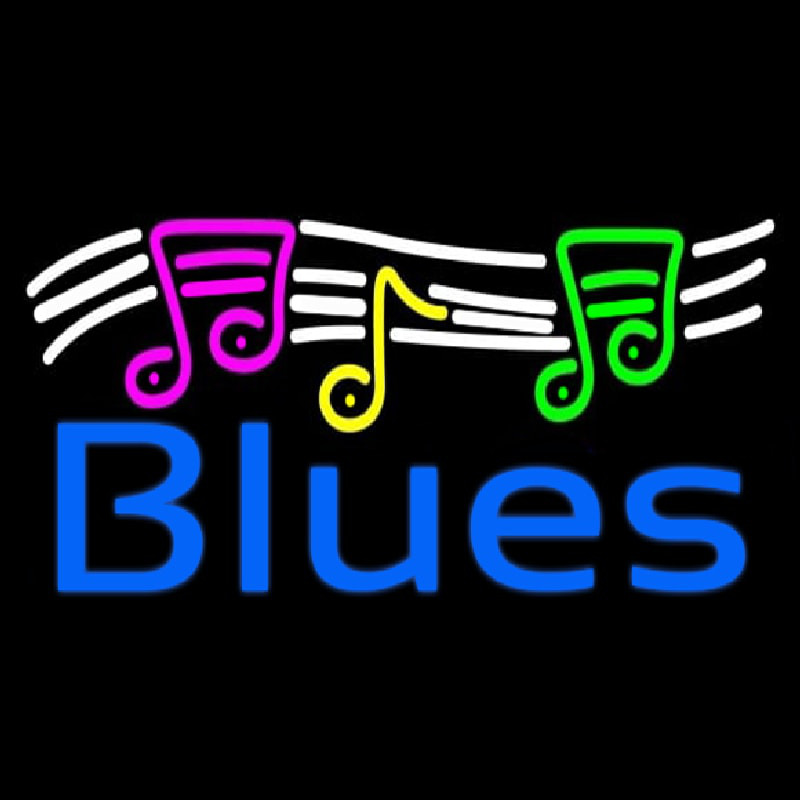 Blues With Musical Note 1 Neon Sign