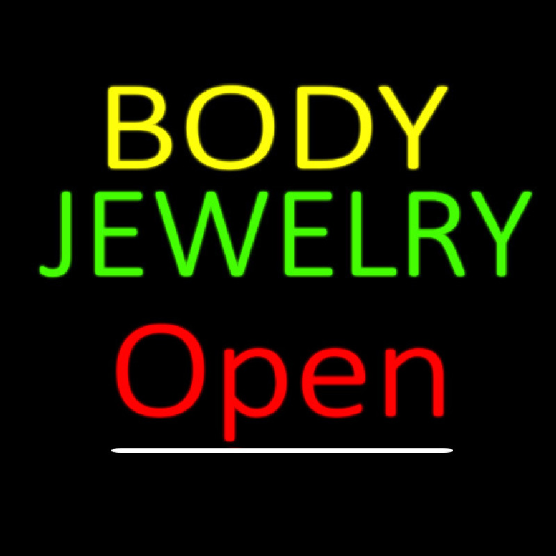 Body Jewelry Open Red Neon Sign