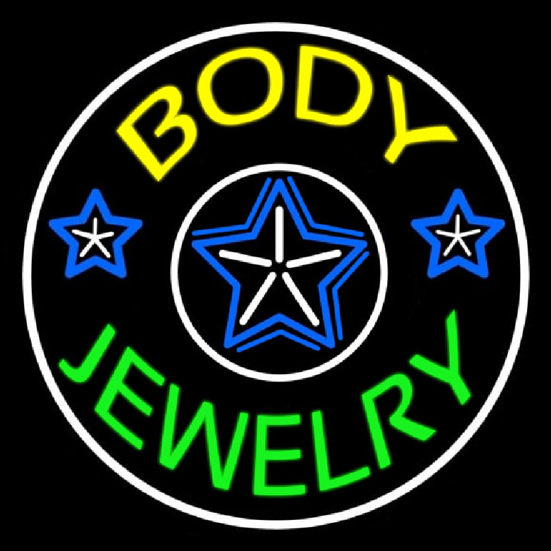 Body Jewelry Round Neon Sign