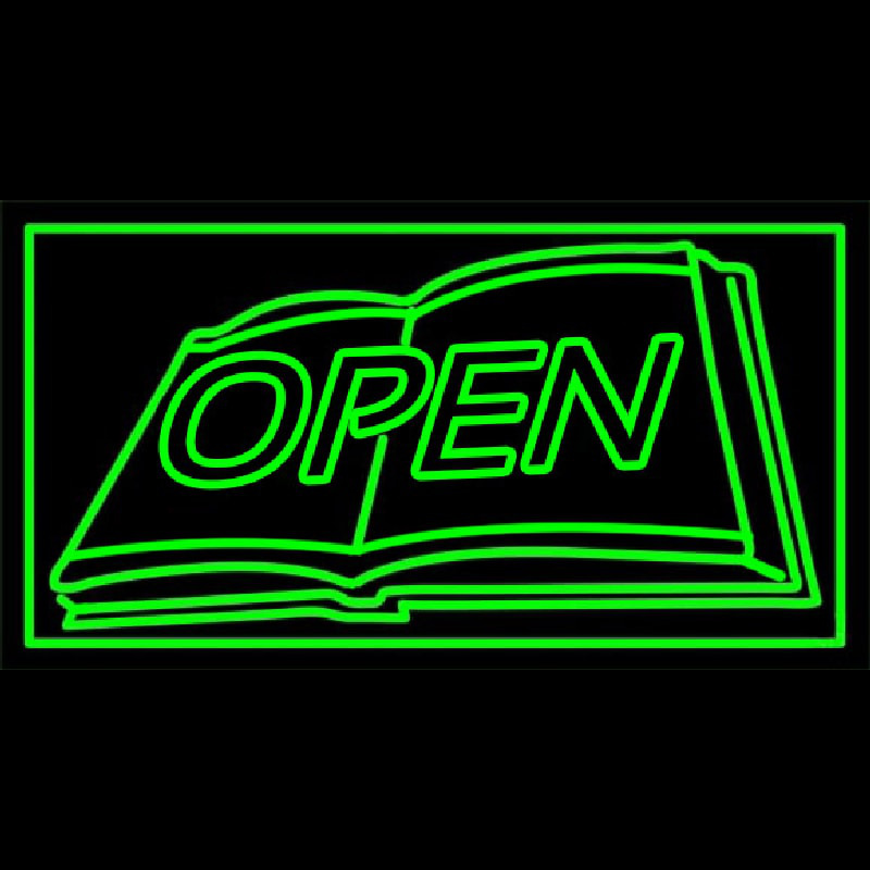 Book Open Logo Neon Sign