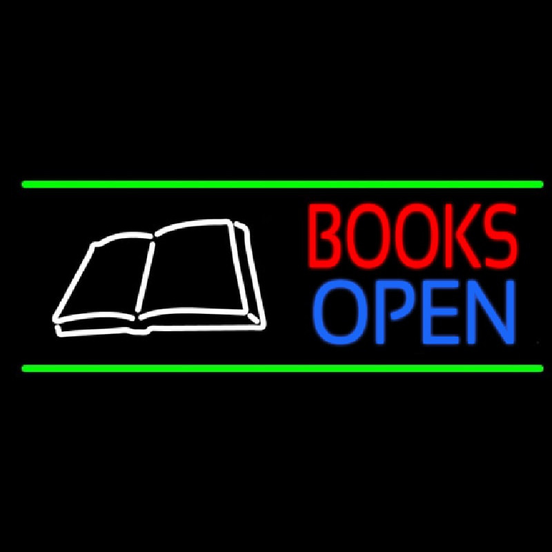 Book Open Logo Neon Sign