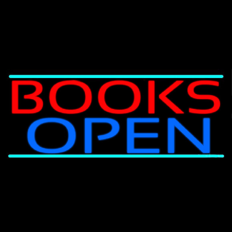 Books Open Neon Sign