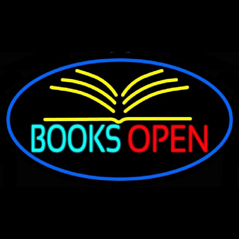 Books Red Open Neon Sign