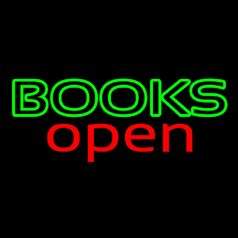 Books Red Open Neon Sign