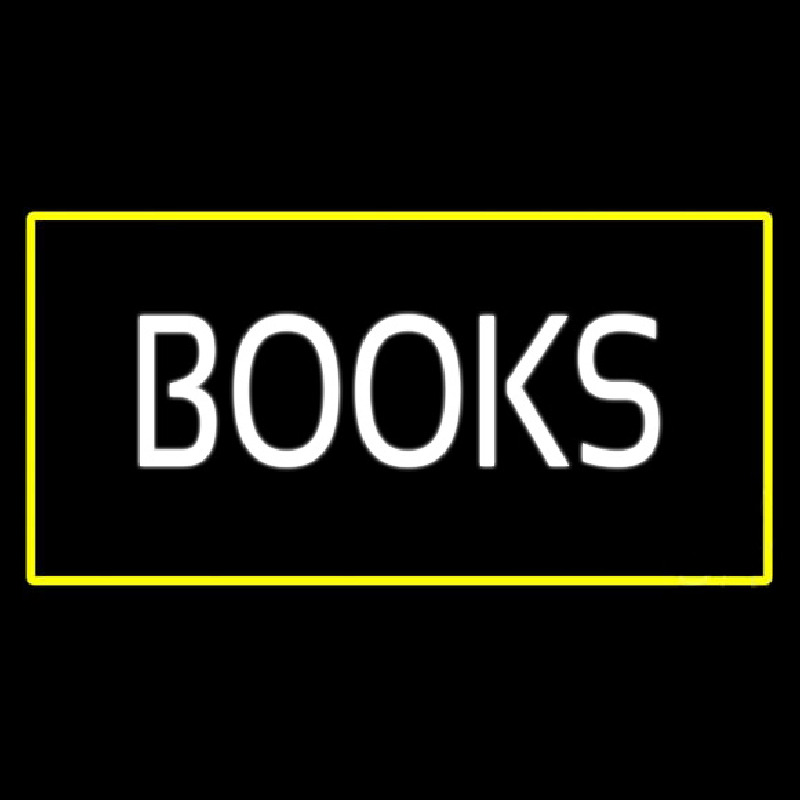 Books Yellow Border Neon Sign