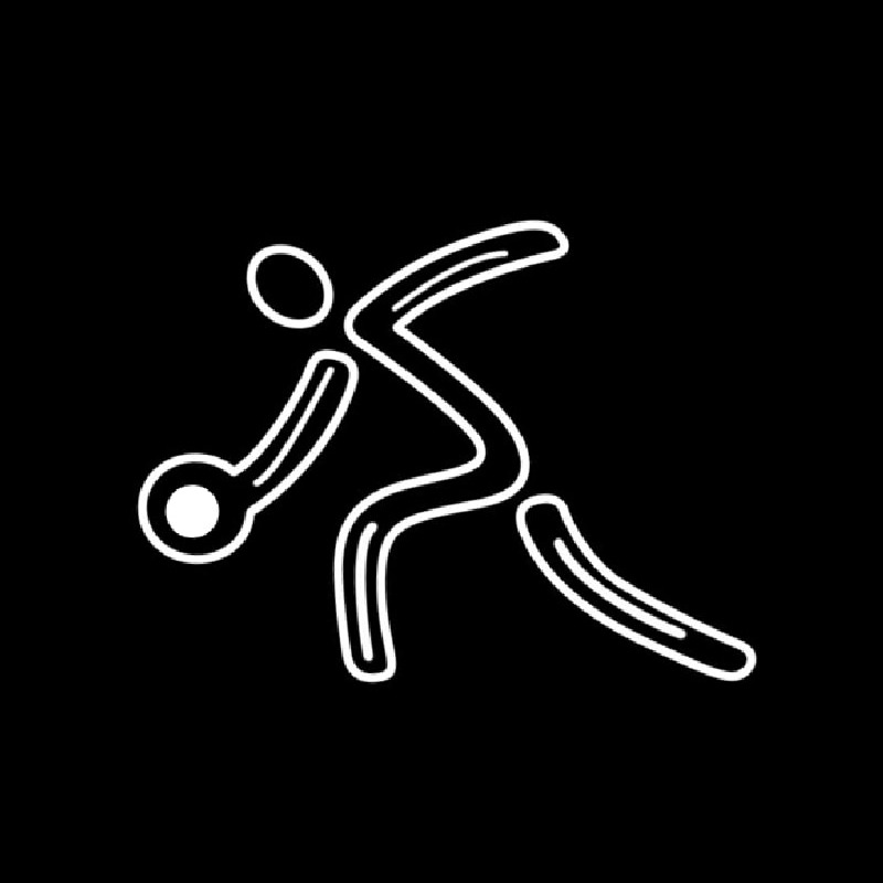 Bowling Player Icon Neon Sign