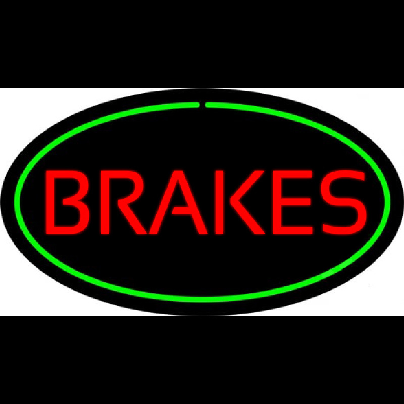 Brakes Green Oval Neon Sign