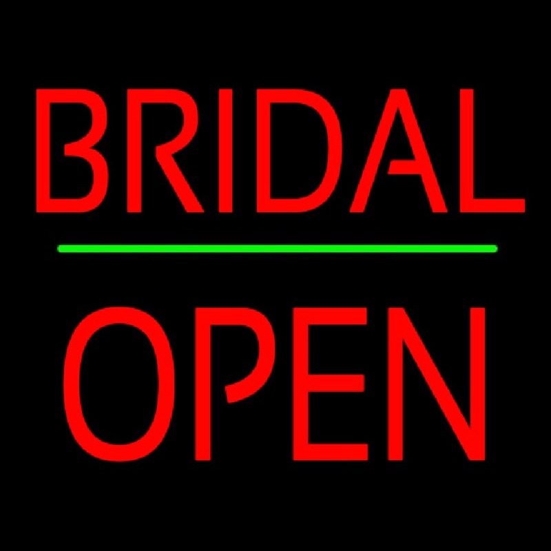 Bridal Block Open Green Line Neon Sign