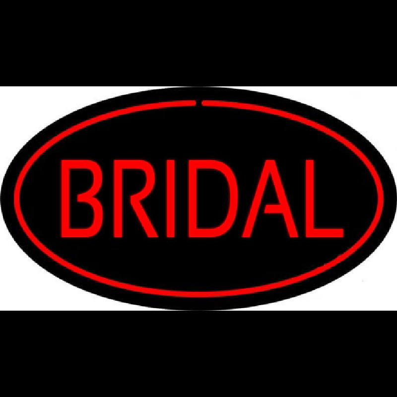 Bridal Block Oval Red Neon Sign