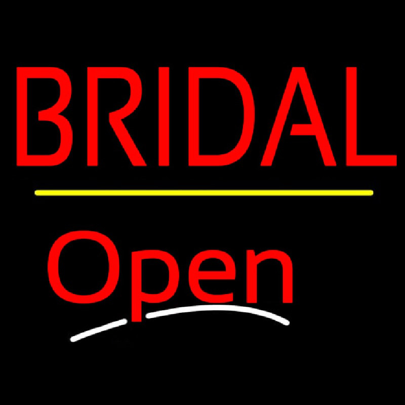 Bridal Block Yellow Line Open Neon Sign