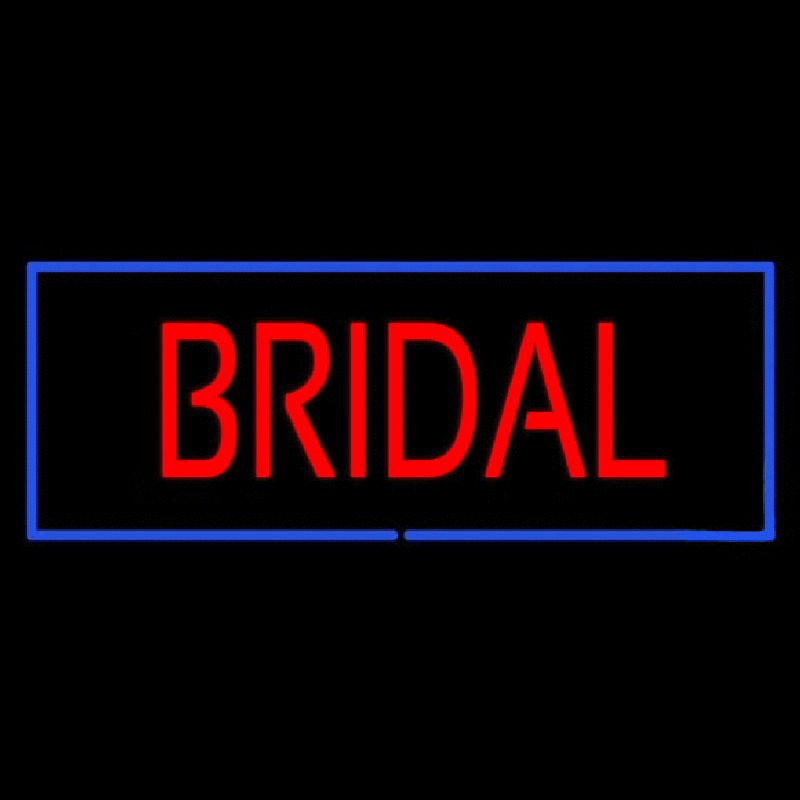 Bridal Rectangle Blue Neon Sign