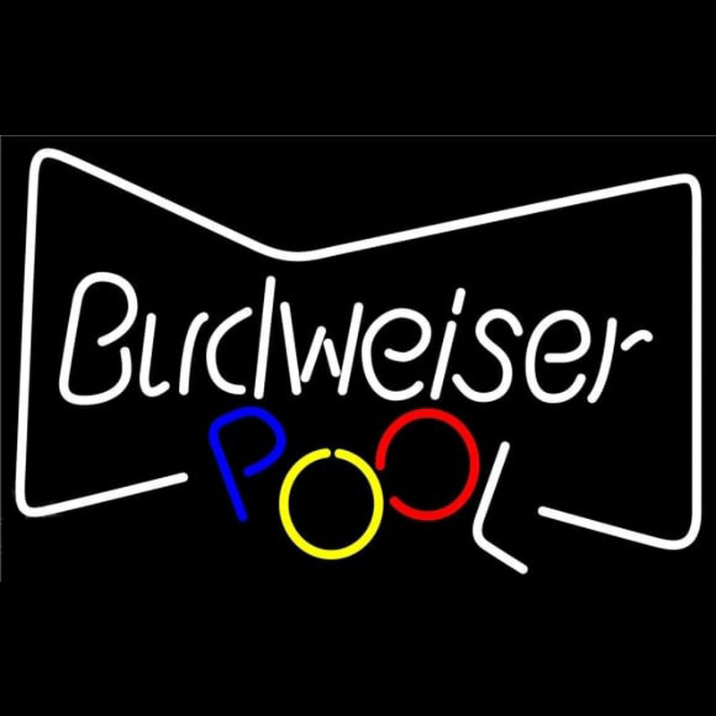 Bud Bowtie with Pool Ball Beer Sign Neon Sign