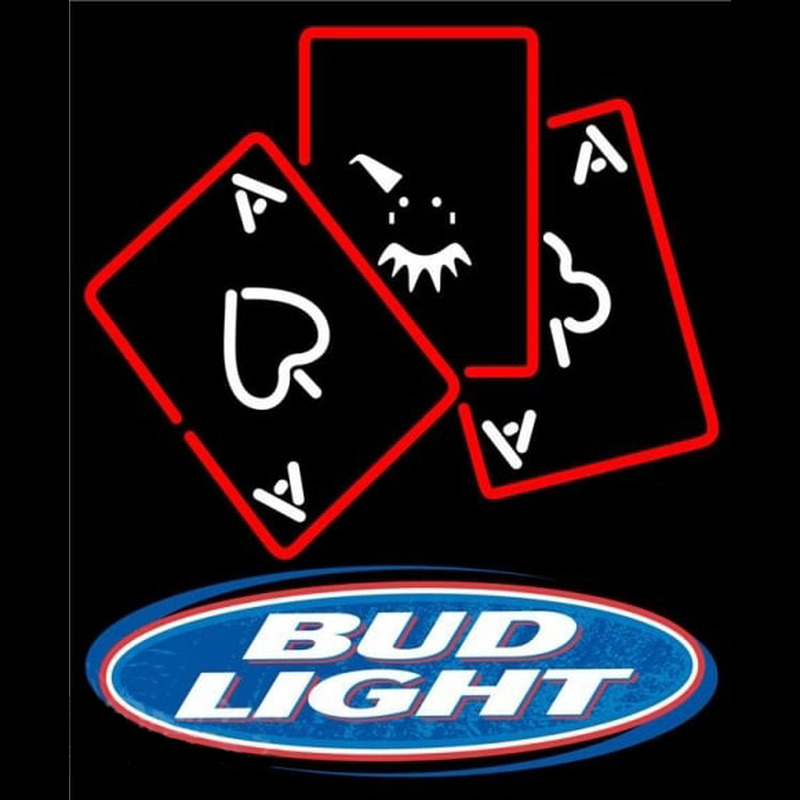 Bud Light Ace And Poker Beer Sign Neon Sign