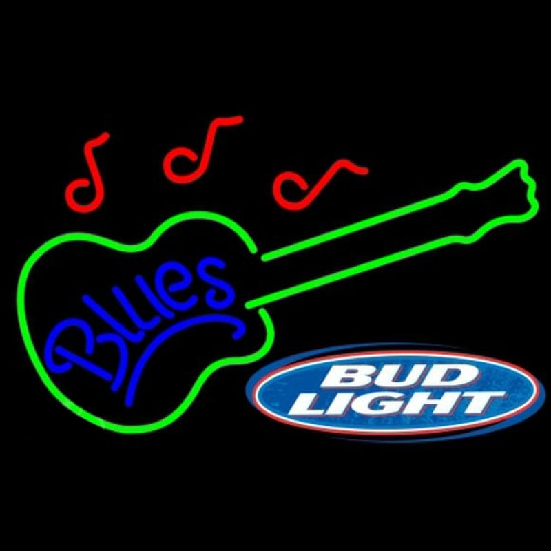 Bud Light Blues Guitar Beer Sign Neon Sign