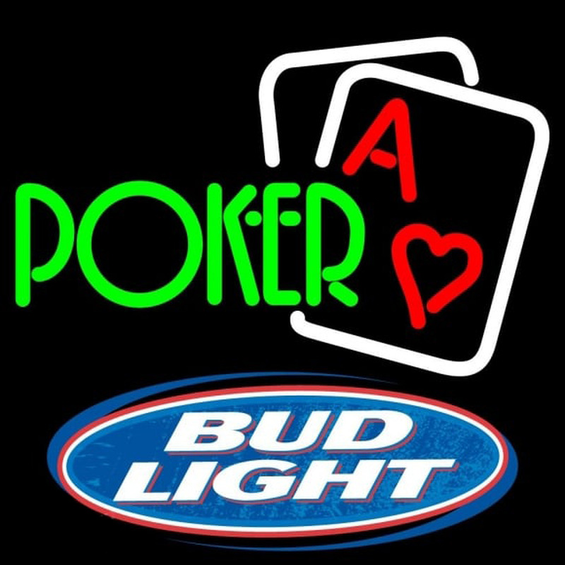 Bud Light Green Poker Beer Sign Neon Sign