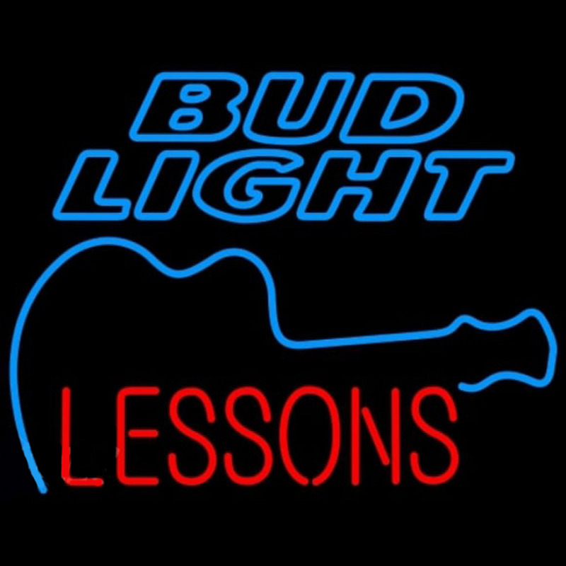 Bud Light Guitar Lessons Beer Sign Neon Sign