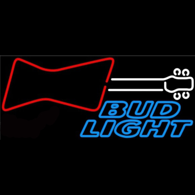 Bud Light Guitar Red White Beer Sign Neon Sign