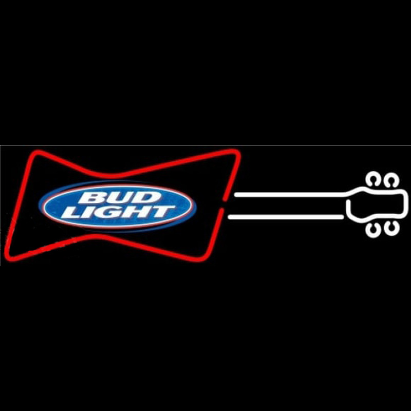 Bud Light Guitar Red White Beer Sign Neon Sign