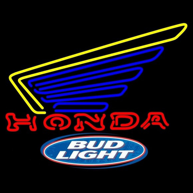 Bud Light Logo Honda Motorcycles Gold Wing Beer Sign Neon Sign