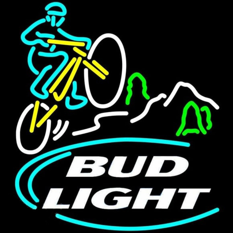 Bud Light Mountain Biker Beer Sign Neon Sign