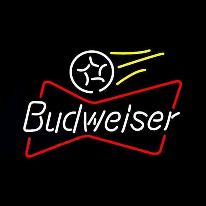Budweiser Bowtie Soccer Beer Sign Neon Sign