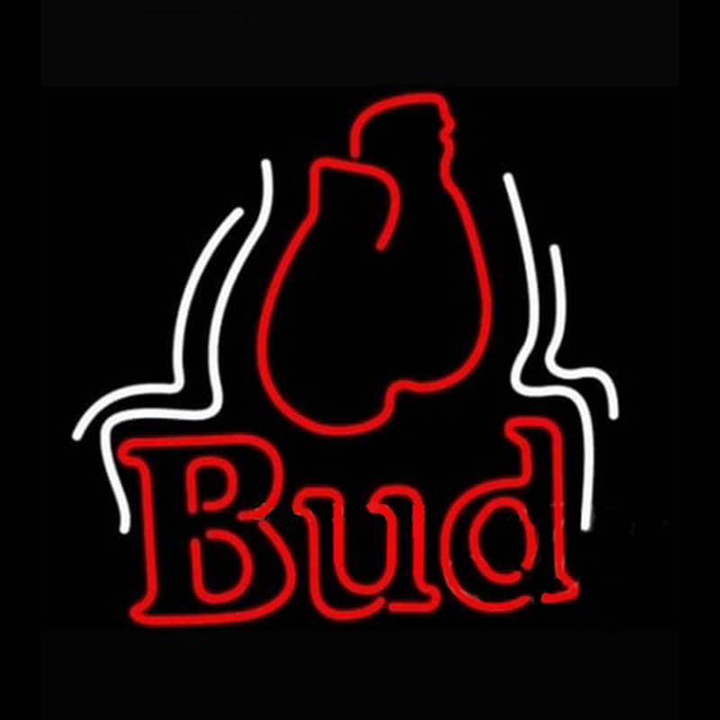 Budweiser Bud Boxing Gloves Beer Light Neon Sign