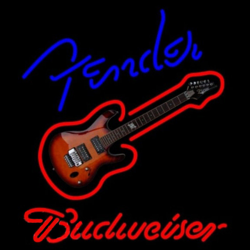 Budweiser Fender Blue Red Guitar Beer Sign Neon Sign
