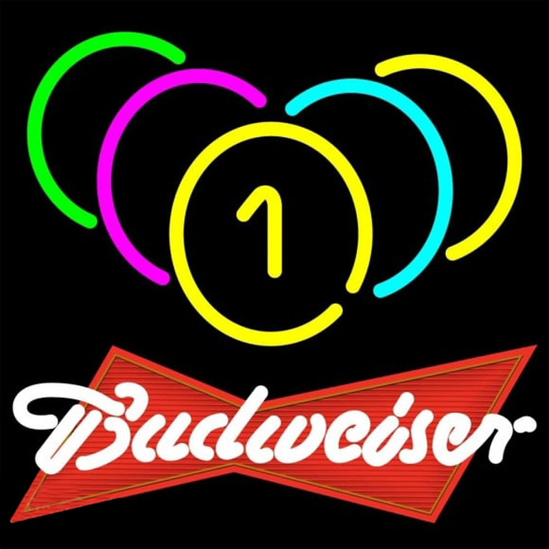 Budweiser Red Billiards Rack Pool Beer Sign Neon Sign