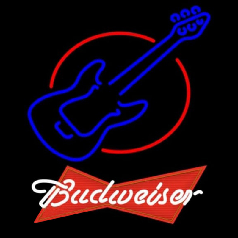 Budweiser Red Red Round Guitar Beer Sign Neon Sign