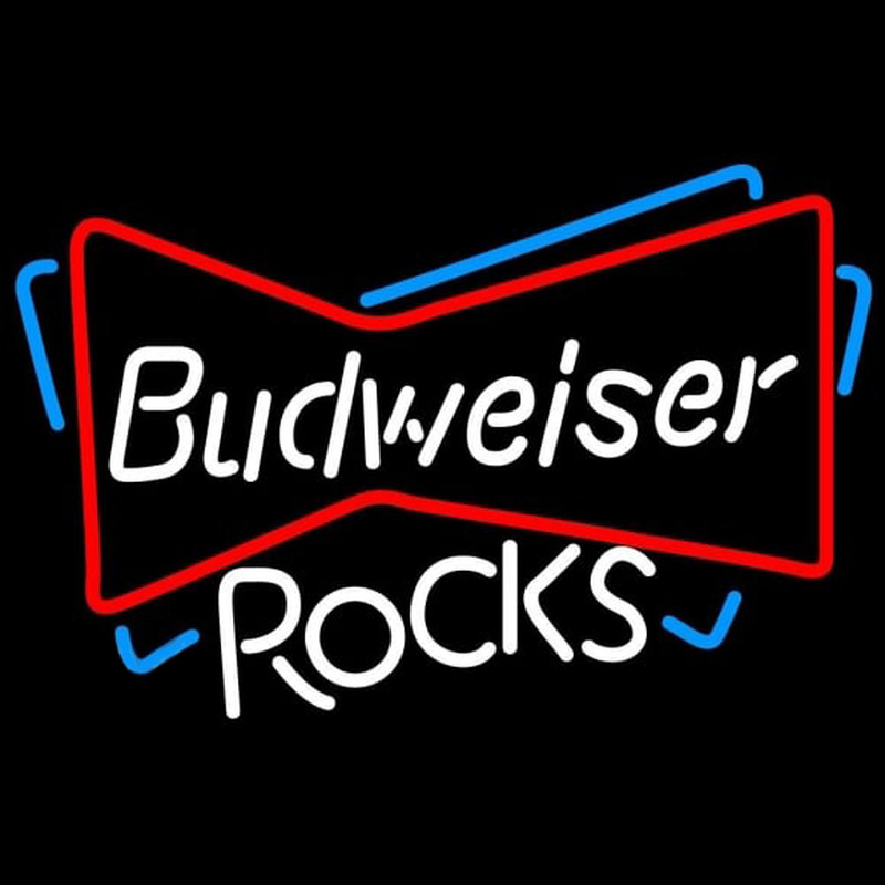 Budweiser Rocks Bowtie Beer Sign Neon Sign