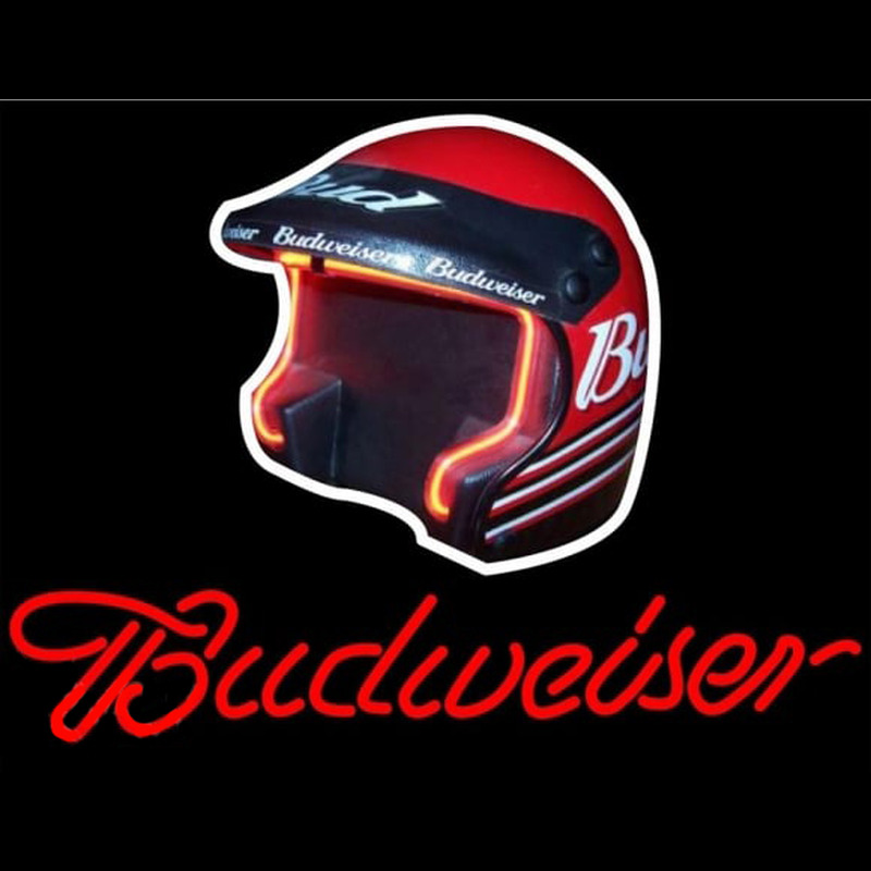 Budweiser Vintage Hascar Helmet Beer Sign Neon Sign