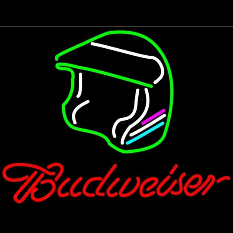 Budweiser Vintage Hascar Helmet8 Beer Sign Neon Sign