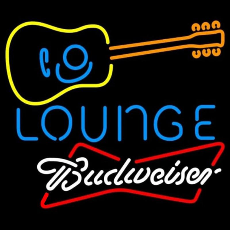 Budweiser White Guitar Lounge Beer Sign Neon Sign