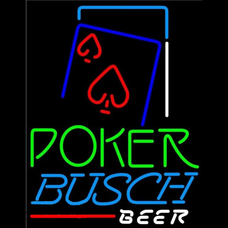 Busch Green Poker Red Heart Beer Sign Neon Sign