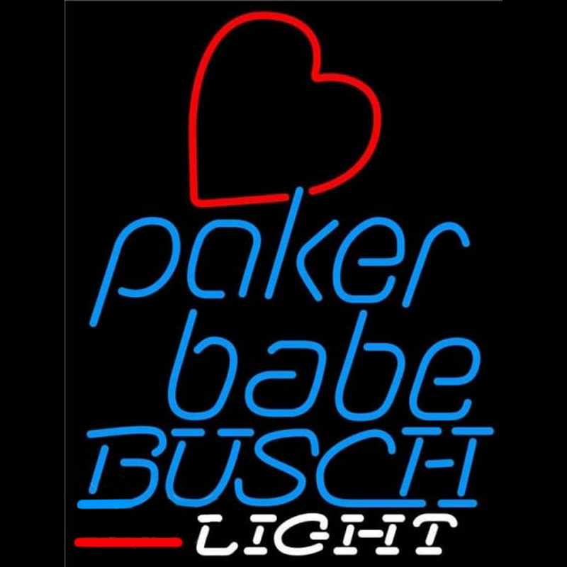 Busch Light Poker Girl Heart Babe Beer Sign Neon Sign