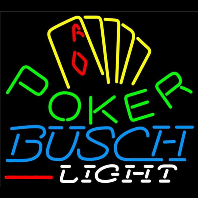 Busch Light Poker Yellow Beer Sign Neon Sign