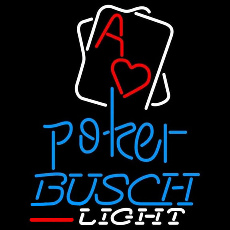 Busch Light Rectangular Black Hear Ace Beer Sign Neon Sign