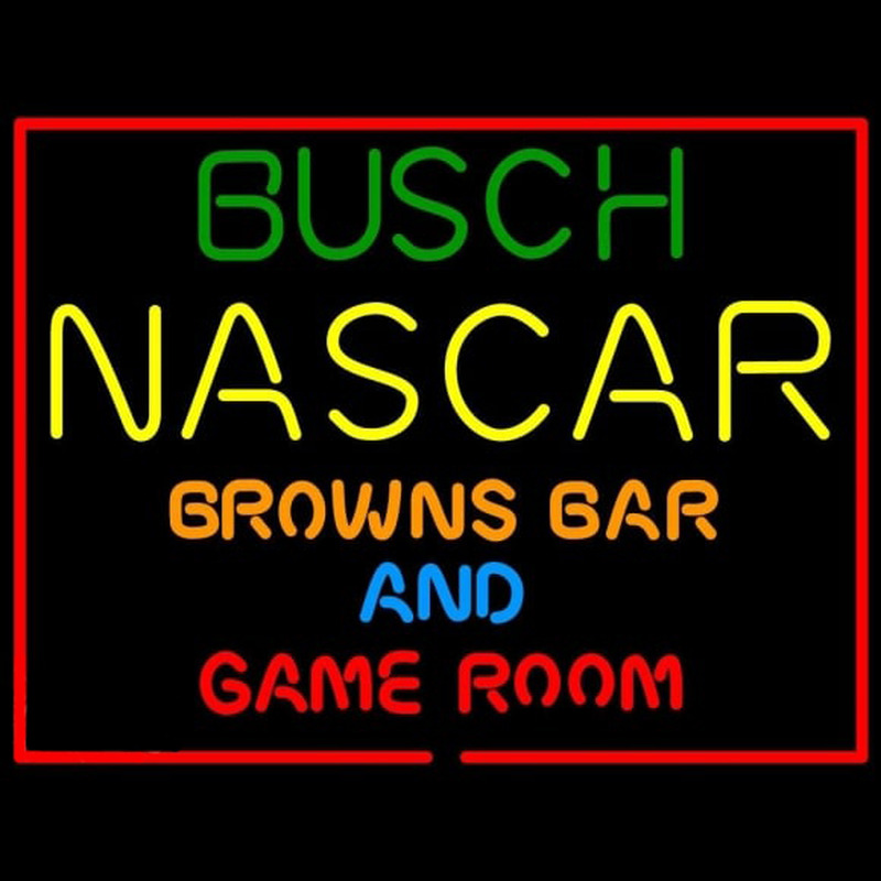 Busch NASCAR Browns Bar and Game Room Neon Sign