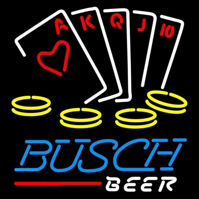 Busch Poker Ace Series Beer Sign Neon Sign