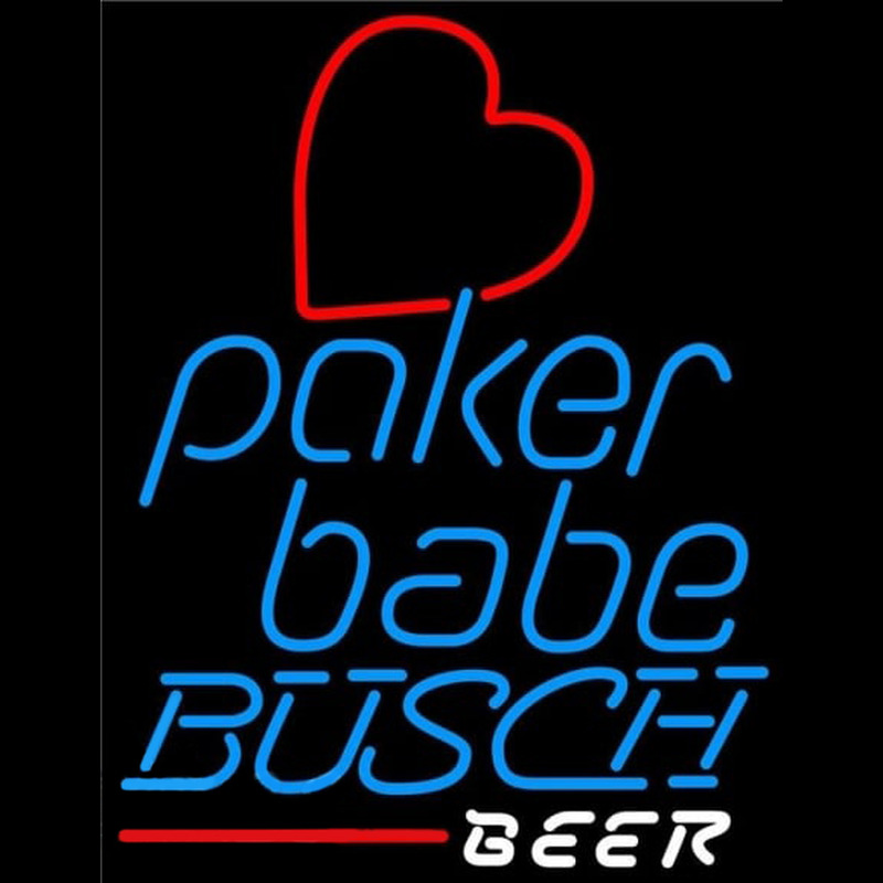 Busch Poker Girl Heart Babe Beer Sign Neon Sign