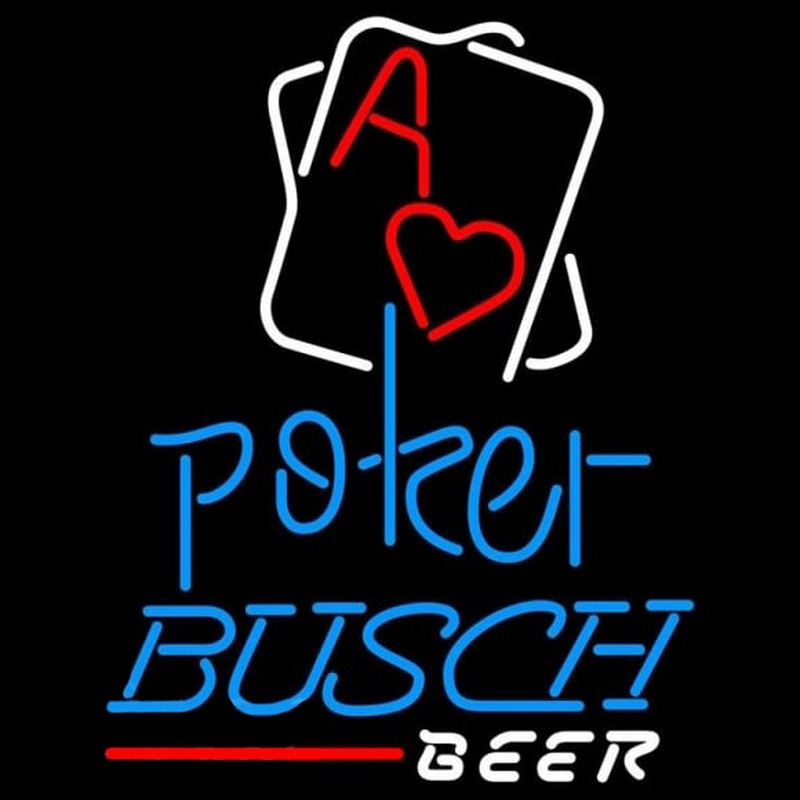 Busch Rectangular Black Hear Ace Beer Sign Neon Sign